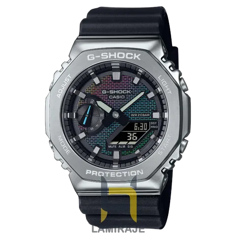 خرید ساعت مچی مردانه کاسیو Casio GM2100RW1ADR، دیجیتال، بند رزین مشکی، مناسب برای استایل اسپرت و ضدآب.