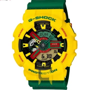 ساعت مچی کاسیو جی شاک G-Shock GA110 سبز زرد، دیجیتال، خرید ساعت ضدآب و اتوماتیک جاماییکا.