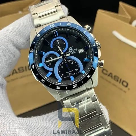 ساعت مچی مردانه کاسیو Casio EFR-571D EDIFICE استیل مشکی، خرید ساعت دیجیتال با بند ضد حساسیت و کرنوگراف حرفه‌ای.