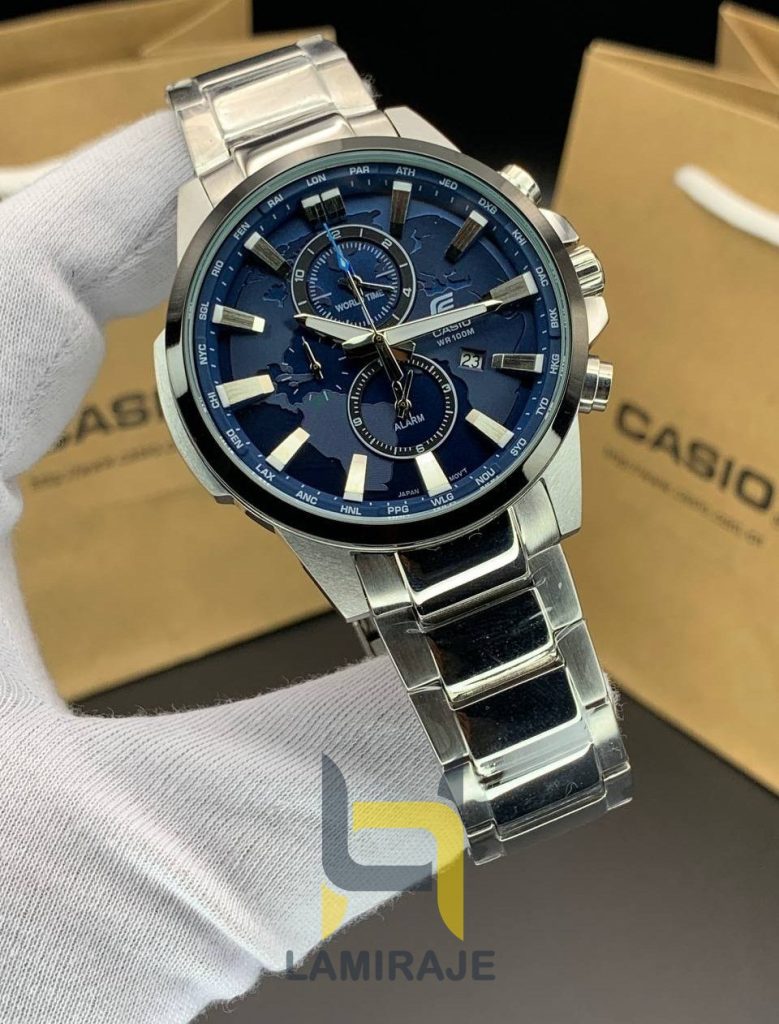 خرید ساعت مچی مردانه کاسیو Casio EFR-303D EDIFICE دیجیتال استیل آبی نفتی، شیک و مقاوم برای آقایان.
