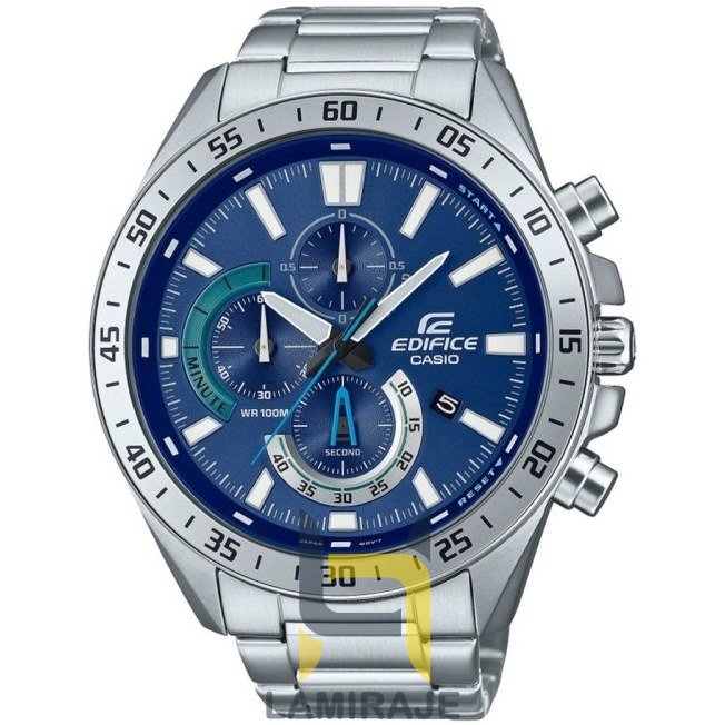 خرید ساعت مچی مردانه کاسیو Casio مدل EFV-620D-2AVUDF، آنالوگ، استیل نقره‌ای، صفحه آبی، ساعت دیجیتال دقیق.