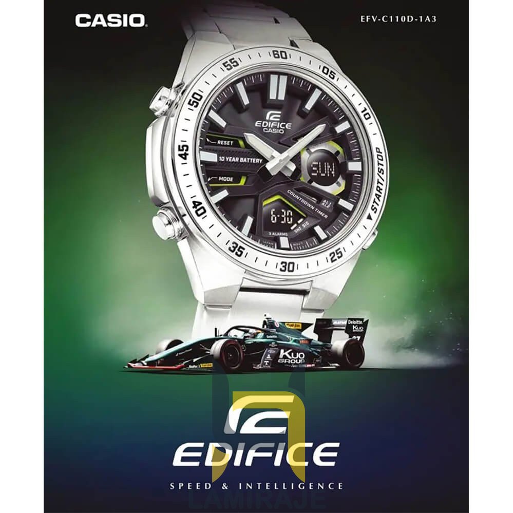 ساعت مچی مردانه کاسیو Casio EFV-C110D-1A3VDF، دیجیتال، نقره‌ای، خرید ساعت اسپرت ضدآب و استیل.
