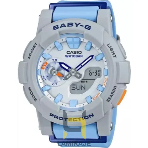ساعت مچی زنانه جی شاک Baby-G BGA-185-2AER آبی دیجیتال، خرید ساعت اسپرت با بند رزین، مناسب استفاده روزمره و ورزشی.