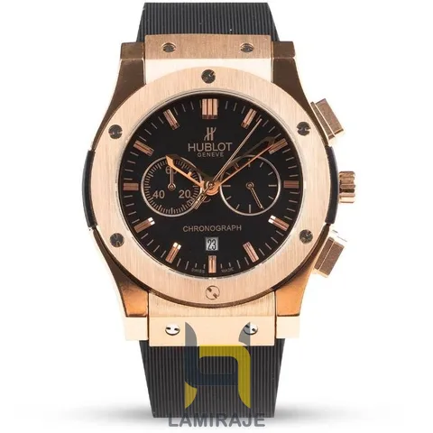 ساعت مچی مردانه هابلوت Hublot مدل کرنوگراف، دیجیتال، بند چرمی مشکی، خرید ساعت لوکس با موتور ژاپنی.